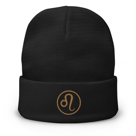 Leo- Embroidered Beanie