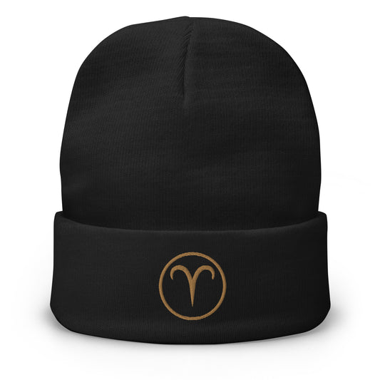 Aries- Embroidered Beanie
